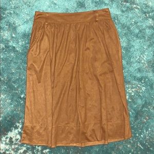 Faux suede peasant skirt with pockets